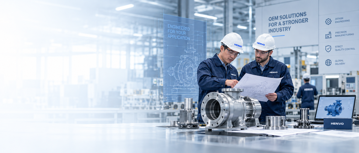 AI-generated illustration of engineers reviewing a pump drawing